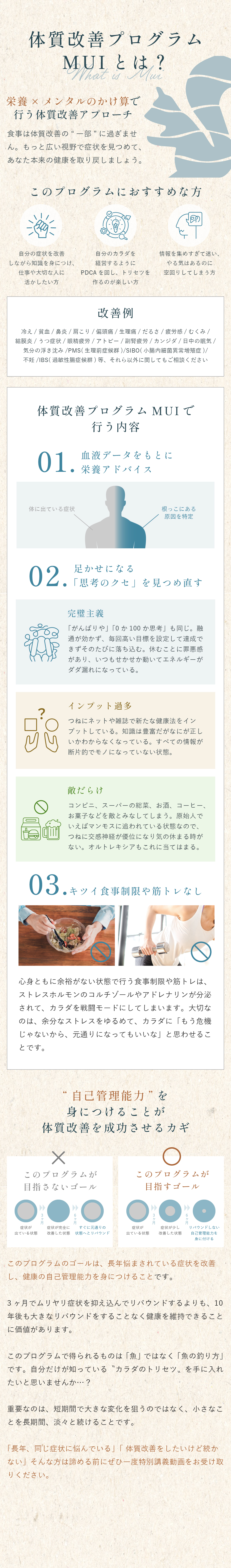 体質改善プログラム MUI とは